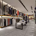 Elegant Clothing Store Interior With Fashion Display Racks Dresses Mannequins And Decorative Plants