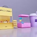 Colorful Mini Shop Models In Various Colors With Sweet Shop And For U Logo