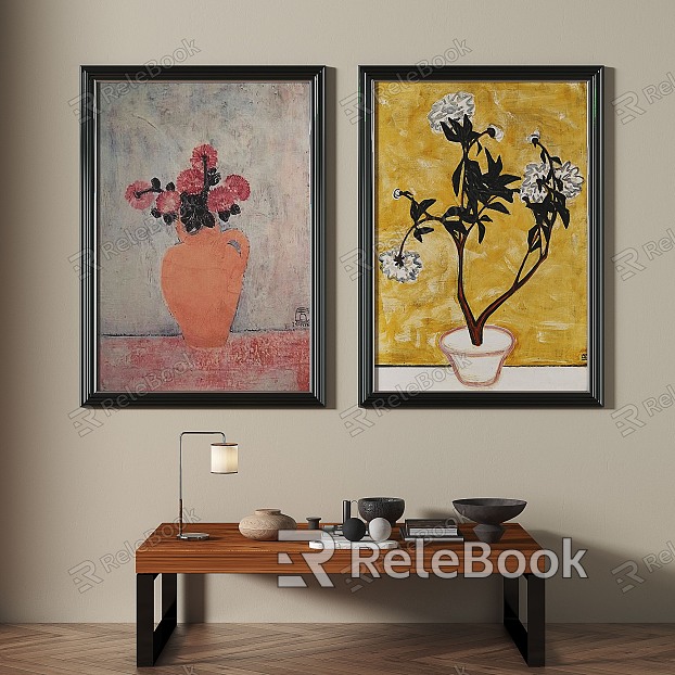 French retro abstract decorative painting model