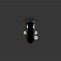 Green Custom Motorcycle With Orange Wheels Unique Graphic Design And Modern Dashboard