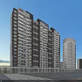 Modern High Rise Residential Buildings Exterior Design With Balconies And Blue Sky