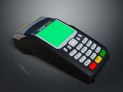 NEXGO POS Payment Terminal With Green Screen Numeric Keypad And Colorful Function Buttons 3d model