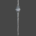 3D Model of Skeletal Scythe Weapon With Glowing Green Elements Spikes And Textured Handle
