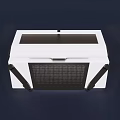 Durable White Storage Box With Black Straps And Mesh Front Panel Design