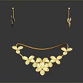 Elegant Gold Flower Design Jewelry Set With Necklace And Earrings