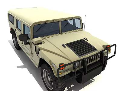 Beige Off Road Utility Vehicle With Sturdy Design Front Grille Guard And Large Tires 3d model
