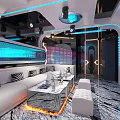 Modern KTV Interior Design With LED Lighting Sofa Seats And Large TV Screen