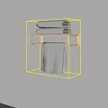 Soft Gray Towels On Wall Mounted Golden Towel Rack With Folded And Hanging Towels