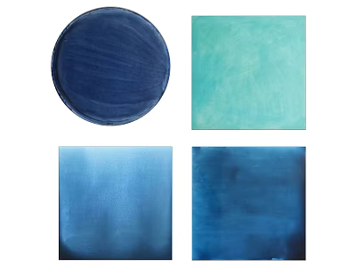 Colorful Abstract Decorative Panels With Dark Blue Round Light Green And Blue Square Designs 3d model