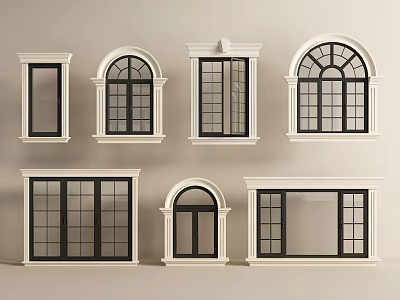 Stylish Casement Windows With Various Designs And Classic Frame Styles 3d model