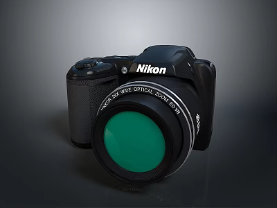 Nikon Digital Computer Webcam Featuring 50X Wide Optical Zoom And Green Lens 3d model