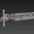 Mechanical Knife PBR Next Generation Steampunk Weapon Knife Sword Chopper Cold Weapon 3d model
