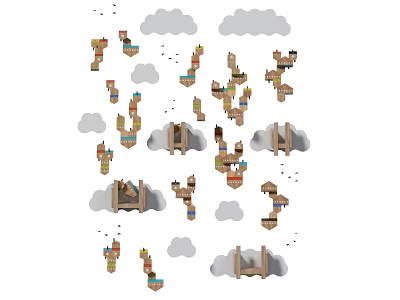 Modern Wall Decorations Cartoon Cloud Wall Decorations 3d model