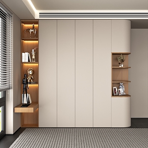 Cream color wardrobe 3d model