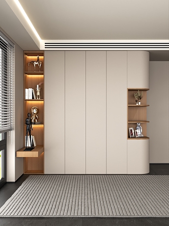 Cream color wardrobe 3d model