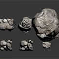 Natural Stone Pieces With Different Sizes Various Shapes And Textured Gray White Surface
