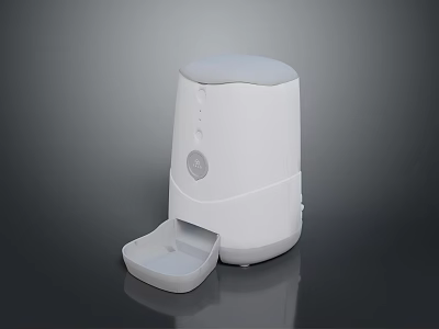 Modern White Automatic Pet Feeder Household Product With Food Tray Design 3d model