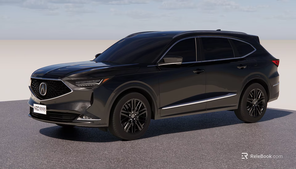 Black Acura SUV With Sleek Body Design Black Wheels And Modern Exterior 3d model 