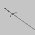 Historical Sword With Leather Wrapped Hilt And Intricate Metal Guard Design