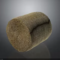 Freshly Baked Whole Grain Bread Roll Wrapped In Natural Dried Grass With Rustic Texture 3d model
