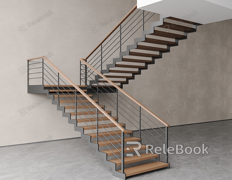 Modern wrought iron corner staircase wrought iron railing steel structure staircase suspended staircase wrought iron handrail model