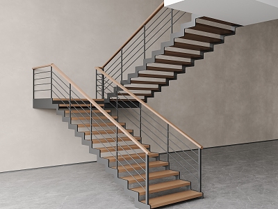 Modern wrought iron corner staircase wrought iron railing steel structure staircase suspended staircase wrought iron handrail model