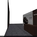 Display Shelves In Modern Exhibition Featuring Artwork Illuminated Cases Wooden Structure And Purple Carpeted Floor
