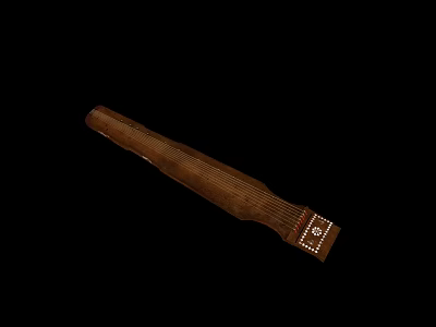 Handmade Wooden Everyday Use Item with Decorative Patterned End and Smooth Finish 3d model