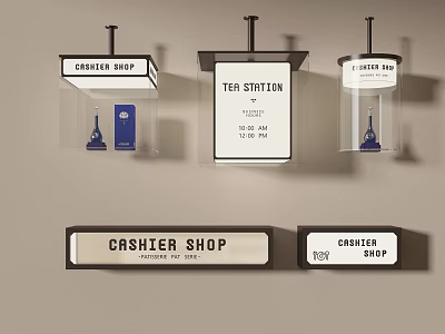 Roadside Facilities Signage for Cashier Shop Tea Station and Coffee Shop Identification 3d model