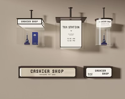 Roadside Facilities Signage for Cashier Shop Tea Station and Coffee Shop Identification 3d model