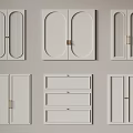 Various White Door Designs With Brass Handles And Different Panel Styles 3d model