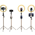 Commercial Photography Lighting Equipment With Ring Lights Phone Holders And Tripods