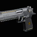 Desert Eagle Mark XIX USA Made Metal Pistol With Grip And Golden Emblem