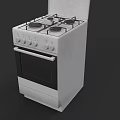 White Gas Stove With Oven Four Burners Modern Kitchen Appliance For Home Cooking