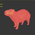 Shiny Golden Capybara Game Movie Character Statue With Metallic Texture And Dark Background Reflection