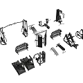 Various Home Gym Fitness Equipment With Multi Functional Trainers Treadmills And Weight Benches