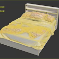 Double Bed With White Headboard And Colorful Patterned Pillows Vibrant Blanket