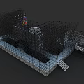 Modern Fashion Stage With Dot Matrix Lights White Backdrop Decorative Sides And Front Stairs