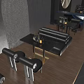 Elegant Modern Sofa and Coffee Table Set with Black Top Golden Legs Design