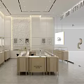 Elegant Jewelry Store Interior With Glass Display Counters Soft Lighting And Marble Accents