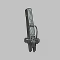 Metal Mechanical Component With Long Strip Structure And Wheel Attachments 3d model