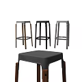 Stylish Bar Stools With Wooden Legs And Metal Frames In Black White And Natural Tones