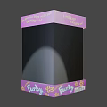 Colorful Furby Toy Box with Purple Orange Design and Play Fun Text Elements