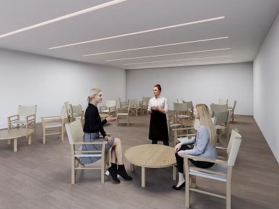 Modern Meeting Room Table And Chair Set For Discussion With People 3d model
