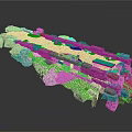 3D Model Of Ancient Stone Bridge With Gray Stones And Wooden Beams