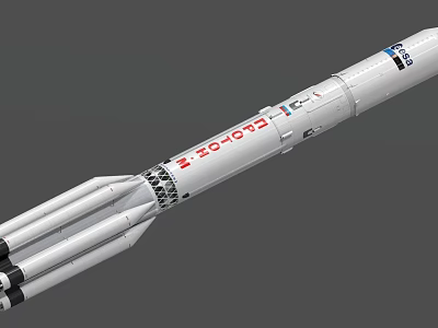 Advanced White Space Rocket With Multi Stage Boosters And Launch Design 3d model