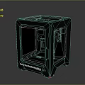ShadowPlay Equipment Shell with Black Frame Glass Panels Square Design and Red Bottom Details