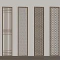 New Chinese style lattice partition 3d model