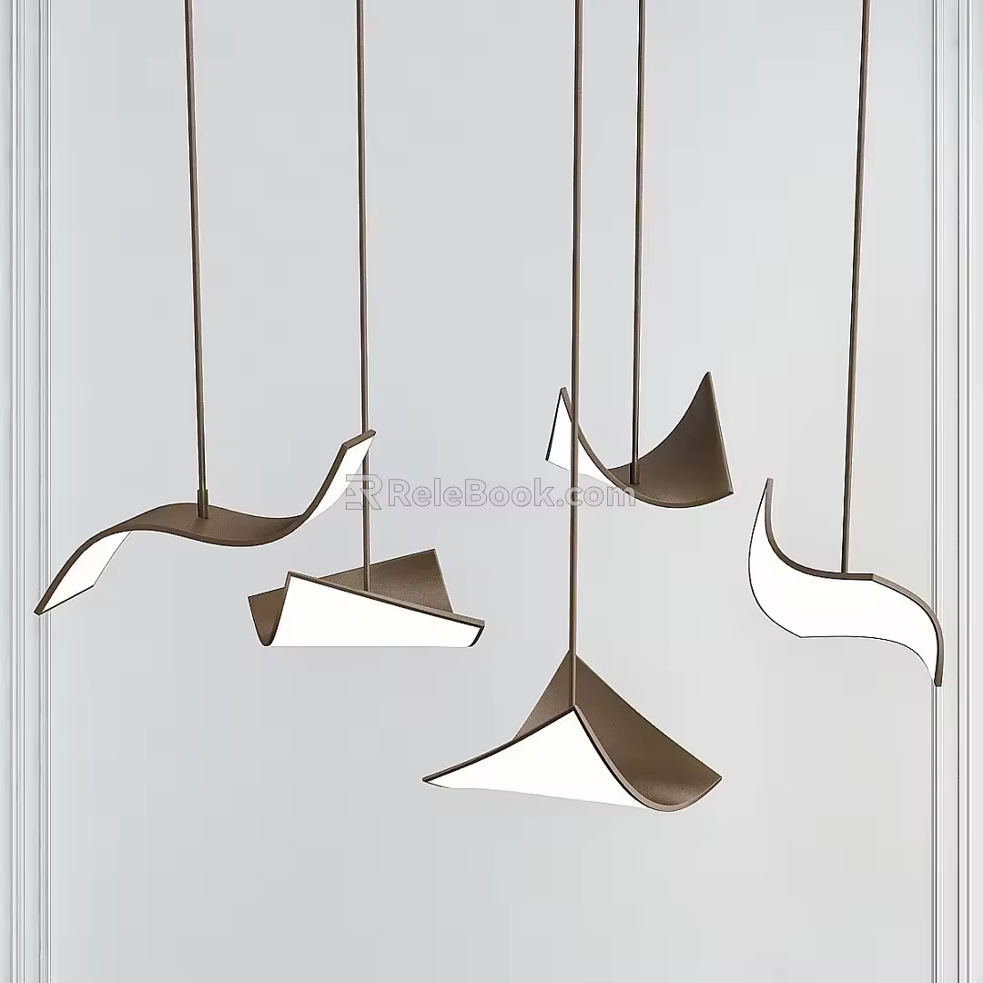 Modern chandelier OLED lamp 3d model