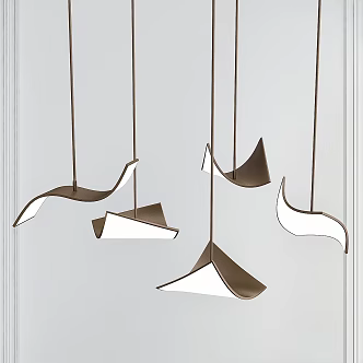 Modern chandelier OLED lamp 3d model